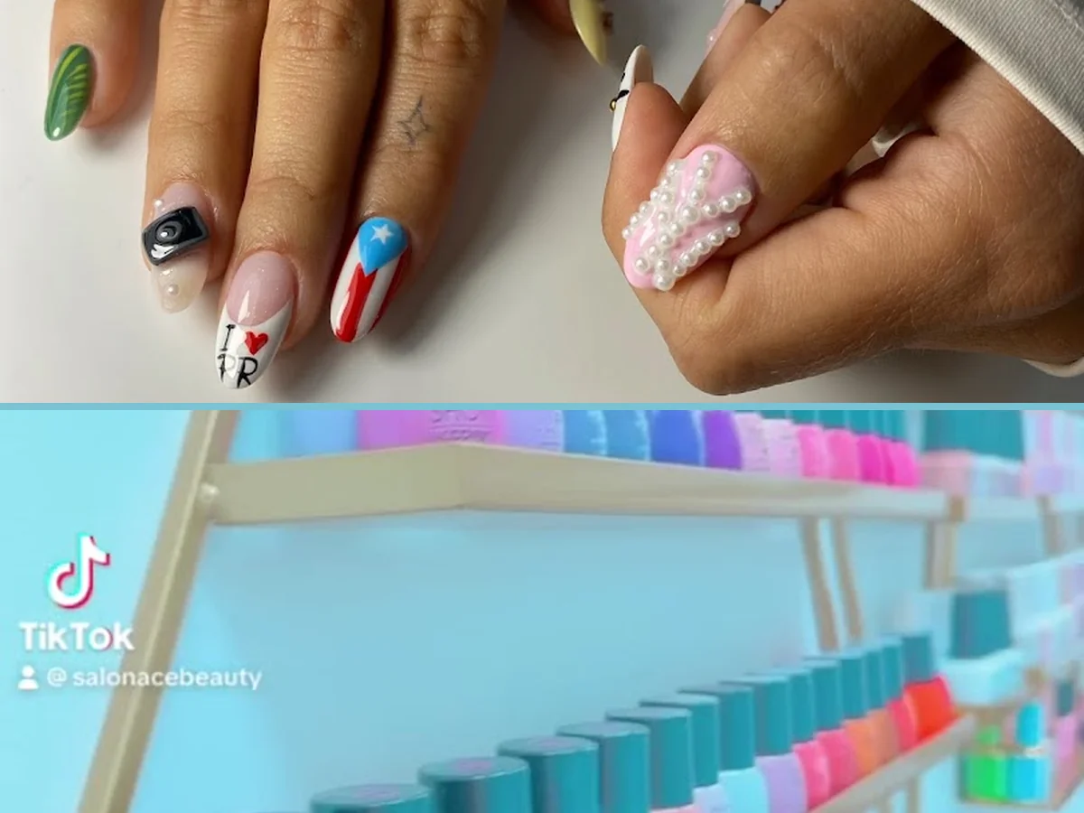 Clean nail care setup inside a salon