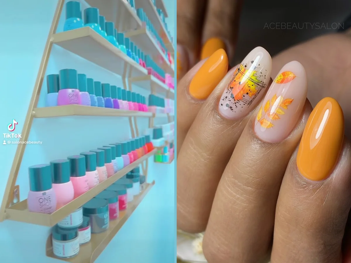 Pedicure and manicure area in a beauty studio