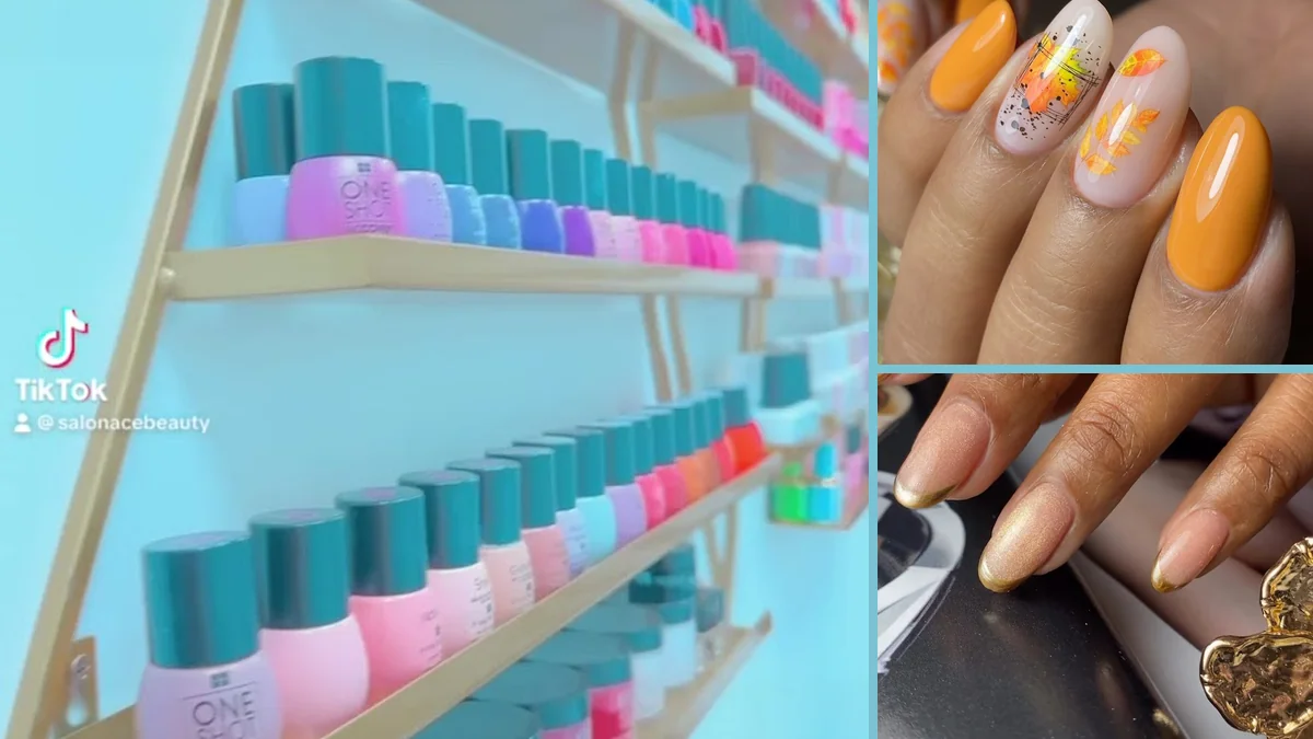 Clean nail care setup inside a salon